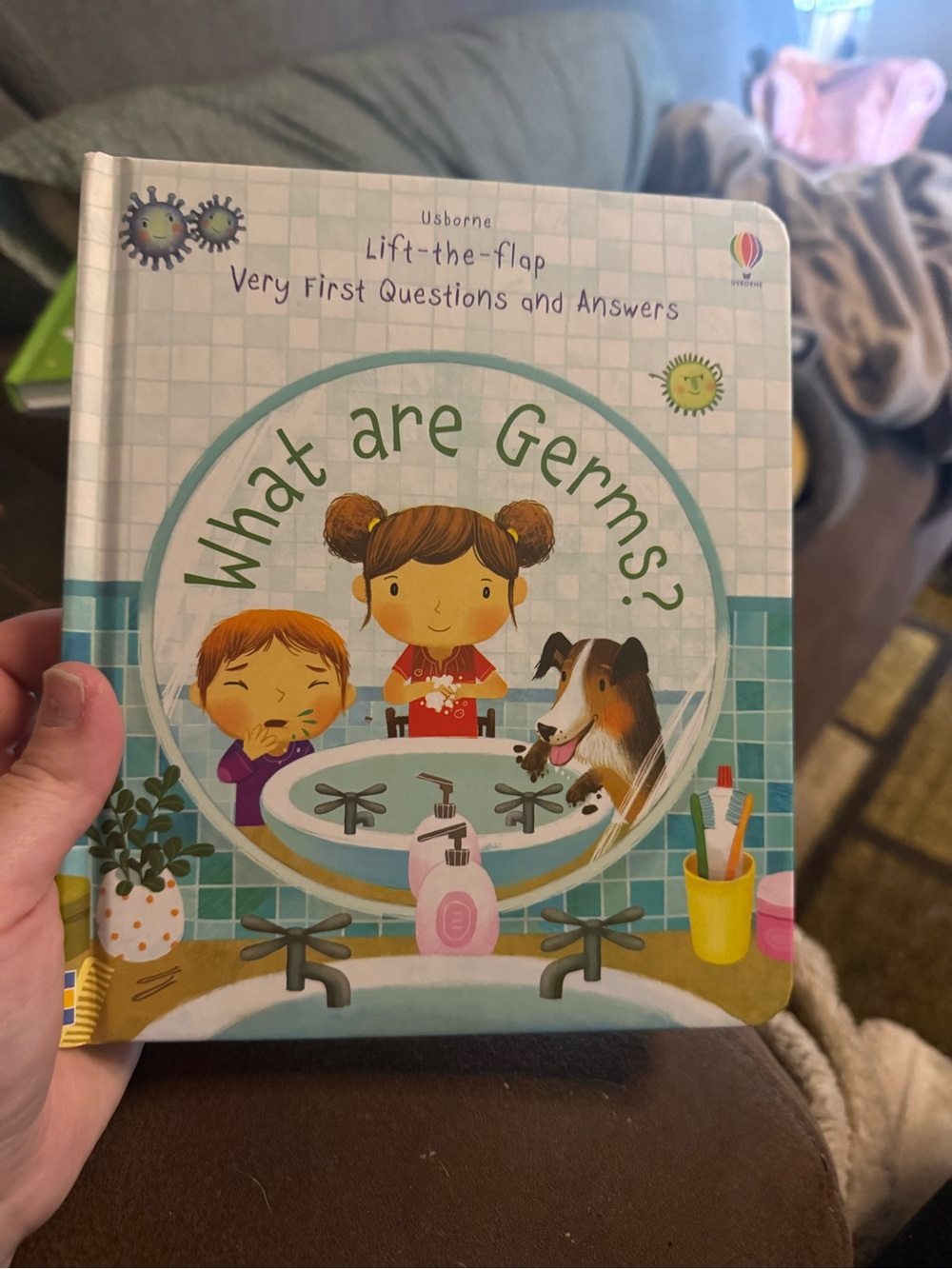 Usborne What Are Germs? Lift-the-Flap Book - Blue, Green, Yellow